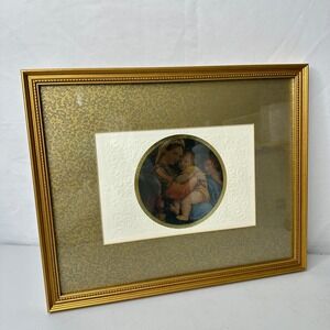Raphael Madonna della Seggiola Framed Print Gold Gilt Renaissance Art 10.5x12.5